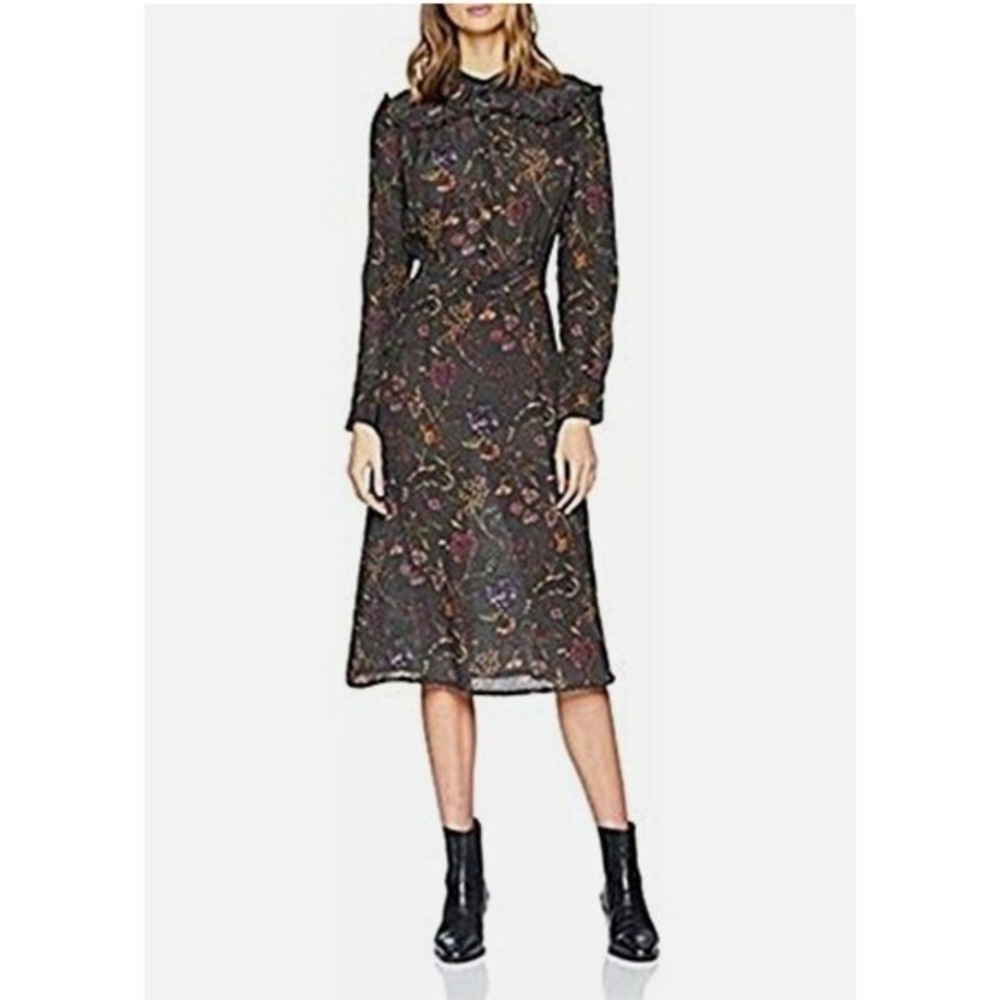 M23 Antik Batik Alina Black Floral Midi Dress